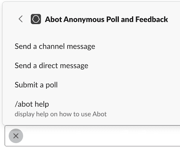 Using Abot with for anonymous messages and polls using global shortcuts