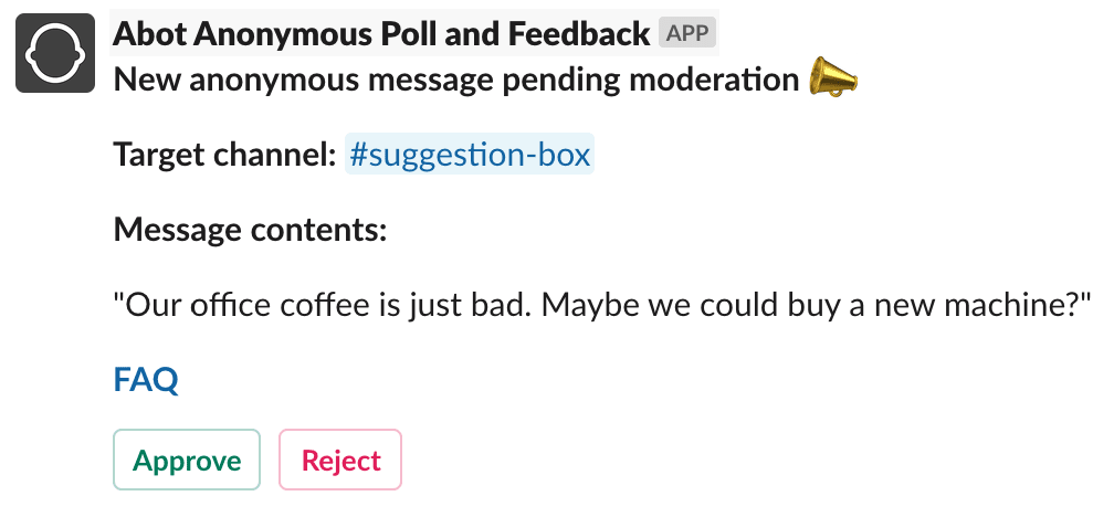 Using Abot moderation feature